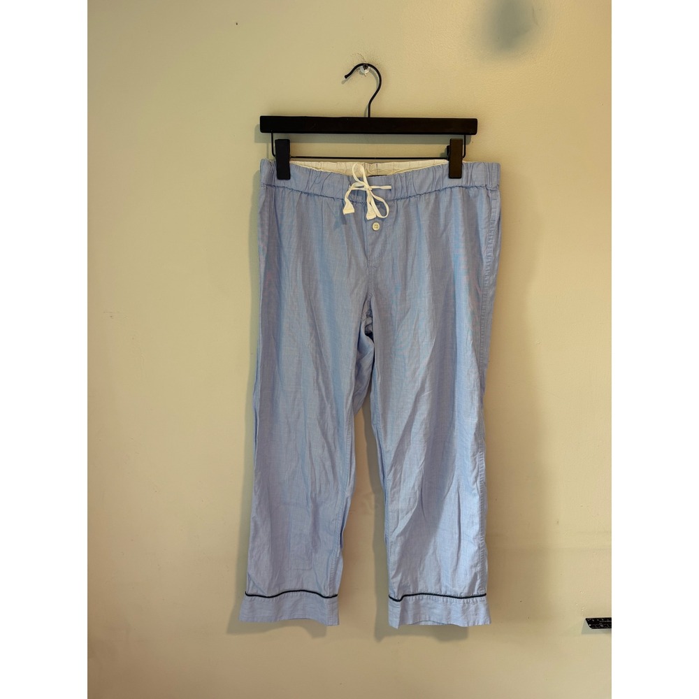 J.Crew Mens Blue End-on-End Cotton Pajama Pants Small Lounge Bottoms Piping